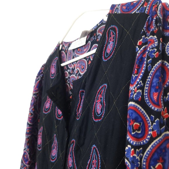 Vintage Passports for Pier1 Imports Quilted Chest Paisley Print Maxi Dre… - Picture 4 of 9